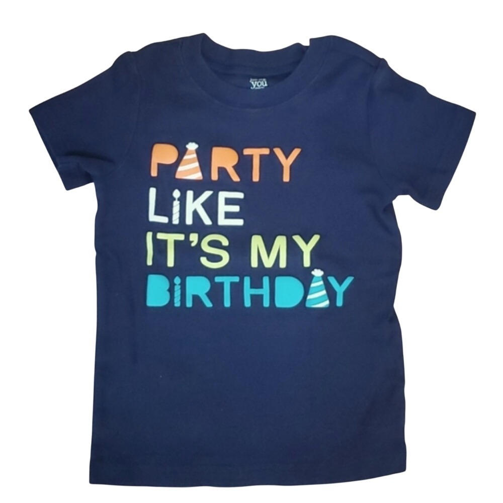Carter's Navy Party Like its My Birthday Shirt Unisex Size 5